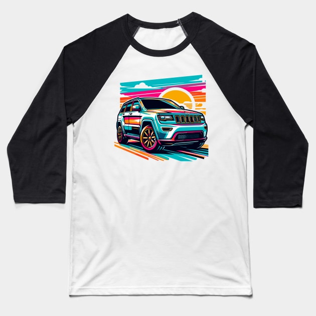 Jeep Grand Cherokee Baseball T-Shirt by Vehicles-Art